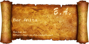 Ber Anita névjegykártya